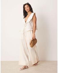 ASOS - Petite Cheesecloth Pull On Trousers With Raw Edge - Lyst