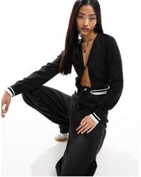 Nike - Long Sleeve Cropped Knitted Cardigan With Clasp - Lyst
