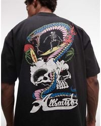 AllSaints - Snakepit Graphic Logo T-shirt With Back Print - Lyst