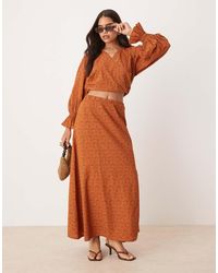 ASOS - Premium Broderie Dropped Waist Co-ord Maxi Skirt - Lyst