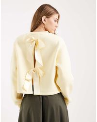 Miss Selfridge - Sweatshirt With Back Bow Detail - Lyst
