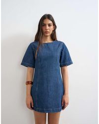 TOPSHOP - Boat Neck Structured Sleeve Mini Dress - Lyst