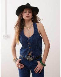 Wrangler - Co-Ord Button Front Denim Top With All Over Print - Lyst
