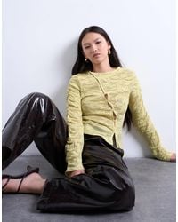 TOPSHOP - Lace Asymmetric Top - Lyst