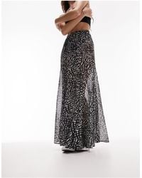 TOPSHOP - Printed Sheer Maxi Skirt - Lyst