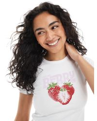 JJXX - Gigi Baby Tee With Berry Print - Lyst