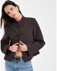 ASOS - Boxy Chuck On Mandarin Collar Blazer - Lyst