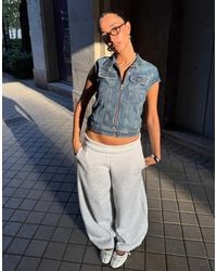 Bershka - Barrel Fit Plush Trousers - Lyst