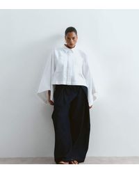 ARRANGE - Curve Oversized Cape Square Cut Cotton Shirt - Lyst