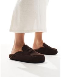 SEQWL Wide Fit - Soda Faux Fur Lined Mules - Lyst