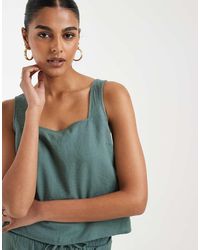 Vero Moda - Top Verde Sin Mangas Con Detalle De Botones En La Espalda De (Parte De Un Conjunto) - Lyst