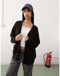 Monki - Knit Button Front Oversized Cardigan - Lyst