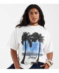 ASOS - Asos Design Curve Oversized T-shirt With Holbox Island Palm Tree Graphic - Lyst