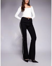 River Island - Embellished Bootcut Flared Jeans - Lyst