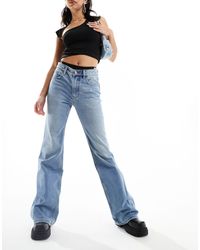 Miss Sixty - Flared Denim Jeans With Double Layered Thong Trim - Lyst