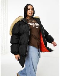 Collusion - Plus Oversized Parka Jacket With Faux Fur Hood - Lyst