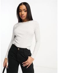 Cotton On - Cotton On Ribbed Crew Neck Long Sleeved Top - Lyst