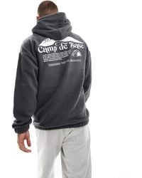 Only & Sons - Oversized Fleece Hoodie With Base Camp Back Print - Lyst