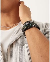 ASOS - – 5er-pack festival-armbänder mit perlen- und stoffdesign - Lyst