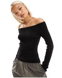 Noisy May - Off Shoulder Knit Top - Lyst