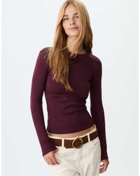 Stradivarius - – langärmliges basic-t-shirt - Lyst