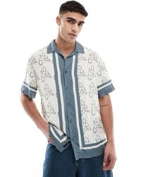 Vans - Blaze - chemise tissée à manches courtes et bordures - glaçage citron et temps orageux - Lyst