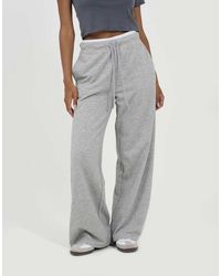 Brave Soul - Contrast Double Waistband Wide Leg Joggers - Lyst