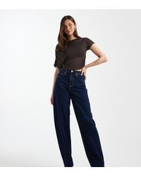 ASOS - Vaqueros De Corte Barrel Slim Con De Asos Design Tall-Azul Marino - Lyst