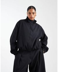 ASOS - Curve Tailored Funnel Neck Track Jacket - Lyst