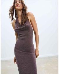 Stradivarius - – neckholder-midikleid - Lyst