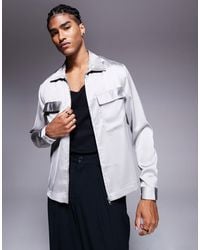 ASOS - Boxy Overshirt With Patch Pockets And Zip - Lyst