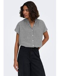 ONLY - Sitala China Collar Short Sleeve Top - Lyst
