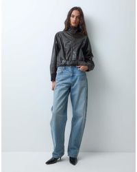 JJXX - Faux Leather Funnel Neck Jacket - Lyst