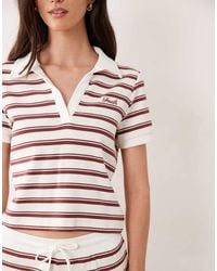 4th & Reckless - Ribbed Logo Front Collared Polo Top Co-ord - Lyst