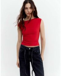 Pull&Bear - Gathered Asymmetric Top - Lyst