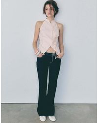 Stradivarius - Semi-wrinkled Knot Qipao Halter Top - Lyst