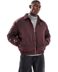 ASOS - Bomber rembourré - bordeaux délavé - Lyst