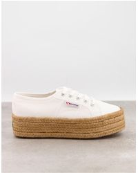 Baskets plateforme en velours Superga en coloris Vert | Lyst