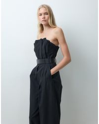 Mango - Combinaison à épaules dénudées avec ceinture e - Lyst