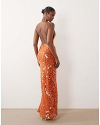 ASOS - Disc Sequin Strappy Maxi Dress With Open Back Detail - Lyst