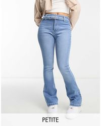 Don't Think Twice - Dtt Petite Phoebe Belted High Waisted Wide Leg Jeans - Lyst