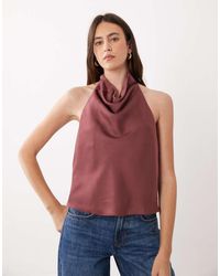 Mango - Cowl Neck Sleeveless Top - Lyst