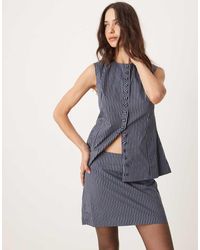 Glamorous - Minigonna A Vita Bassa Scuro A Righe - Lyst