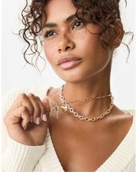 Stradivarius - – set mit 2 halsketten mit verschiedenen anhängern - Lyst