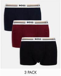 BOSS - Revive - confezione da 3 boxer aderenti neri, blu e rossi - Lyst