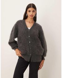 ASOS - Premium Mohair Boyfriend Cardigan - Lyst