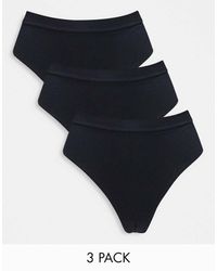 Lindex - Seamless Rib High Waist Thong 3 Pack - Lyst