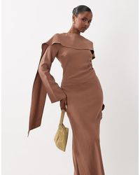 ASOS - Maxi Dress With Cape Scarf Detail - Lyst