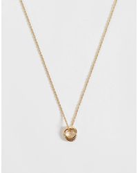 ASOS - Collier chaîne avec pendentif à détail nœud finition e - Lyst