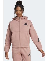 adidas Originals - Sudadera Color Arcilla Cálido Con Capucha Y Cremallera Adidas Z.N.E. De -Marrón - Lyst